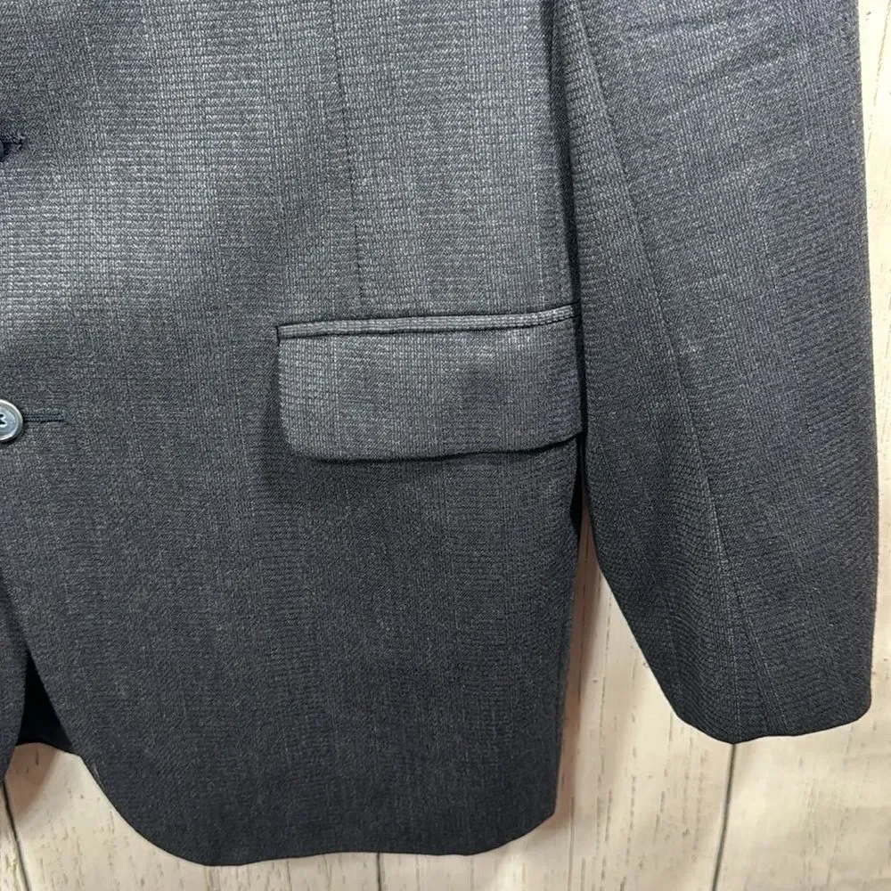 Lanvin Mens Virgin Wool Midnight Blue Double Breasted Regular 34 Blazer Jacket